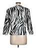 Peter Nygard 100% Polyester Animal Print Black Silver Jacket Size 12 - photo 2