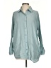 RVCA Solid Teal Long Sleeve Button-Down Shirt Size S - photo 1