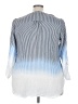 Indigo Rose Stripes White Long Sleeve Blouse Size 2X - photo 2