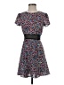 Aqua 100% Polyester Print Purple Casual Dress Size XS - photo 1