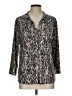 Coral Bay Animal Print Silver 3/4 Sleeve Blouse Size L - photo 1