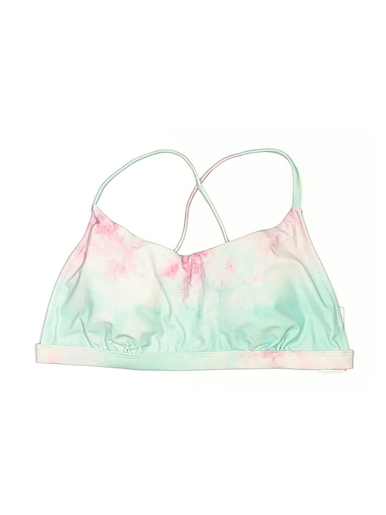Pre-owned Cupshe Swimsuit Top Green Tie-dye Pattern Swimwear