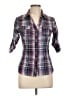 Bongo Plaid Purple 3/4 Sleeve Blouse Size L - photo 1