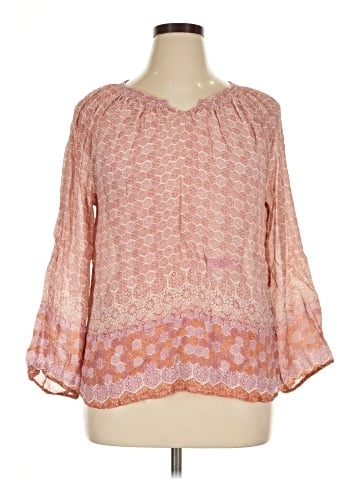 Garnet Hill 3/4 Sleeve Silk Top (view 1)