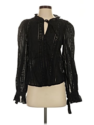 Aqua Long Sleeve Blouse (view 1)