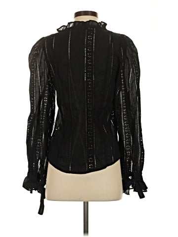 Aqua Long Sleeve Blouse (view 2)