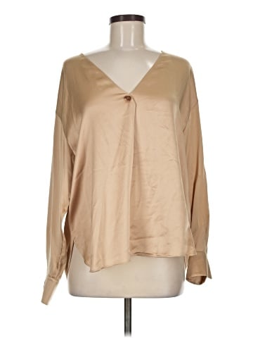 Vince. Long Sleeve Silk Top (view 1)