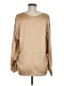 Vince. 100% Silk Tan Long Sleeve Silk Top Size M - photo 2