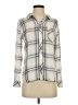 Rails 100% Rayon Plaid Gray Long Sleeve Button-Down Shirt Size XS - photo 1