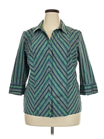 Lane Bryant 3/4 Sleeve Button-Down Shirt (view 1)