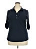 Cutter & Buck Blue 3/4 Sleeve Button-Down Shirt Size XXL - photo 1