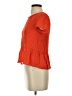Joie 100% Silk Orange Short Sleeve Top Size XS - photo 5
