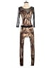 Chesley Animal Print Gold Jumpsuit Size XXS (estimated) - photo 1