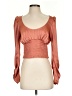Free People 100% Polyester Orange Long Sleeve Blouse Size S - photo 1
