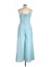 Glamorous 100% Polyester Hearts Blue Jumpsuit Size 10 - photo 2