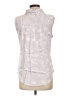 Calvin Klein 100% Viscose Silver Sleeveless Button-Down Shirt Size L - photo 2