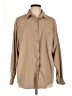 Bill Blass Solid Tan Long Sleeve Blouse Size L - photo 1