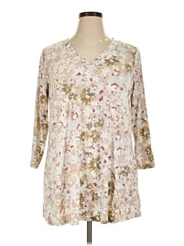 LOGO by Lori Goldstein 3/4 Sleeve Blouse (view 1)