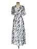 Simplee 100% Polyester Print Blue Casual Dress Size S - photo 1