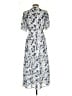 Simplee 100% Polyester Print Blue Casual Dress Size S - photo 2