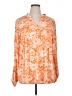 White Mark Orange Long Sleeve Blouse Size 1X - photo 1