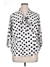 Unique Vintage 100% Polyester Polka Dots White 3/4 Sleeve Blouse Size 1X - photo 1