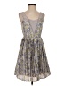 Lauren Conrad 100% Polyester Floral Gray Cocktail Dress Size 2 - photo 1