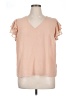 1.State 100% Polyester Pink Short Sleeve Blouse Size 1X - photo 1