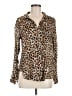 Cloth & Stone 100% Rayon Animal Print Brown Long Sleeve Blouse Size M - photo 1
