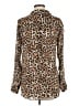 Cloth & Stone 100% Rayon Animal Print Brown Long Sleeve Blouse Size M - photo 2