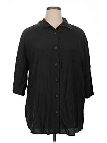 Distinctly Different 3/4 Sleeve Button-Down Shirt (view 1)