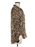Cloth & Stone 100% Rayon Animal Print Brown Long Sleeve Blouse Size M - photo 4