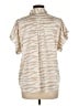 Entro 100% Polyester Animal Print Tan Short Sleeve Blouse Size L - photo 2