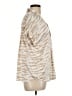 Entro 100% Polyester Animal Print Tan Short Sleeve Blouse Size L - photo 4