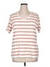 Croft & Barrow 100% Cotton Stripes Orange Short Sleeve Top Size 1X - photo 1