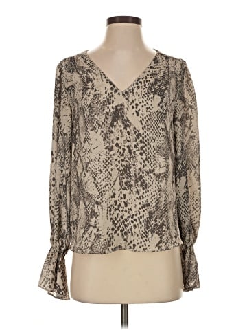Aqua Long Sleeve Blouse (view 1)