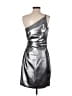 Halston Heritage Metallic Silver Cocktail Dress Size 8 - photo 2