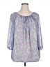 Quintessential 100% Polyester Blue 3/4 Sleeve Blouse Size 1X - photo 1