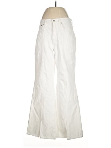 Madewell Baggy Flare Jeans in Tile White: Front-Slit Edition (view 1)