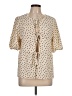Cato Polka Dots Ivory Short Sleeve Blouse Size L - photo 1