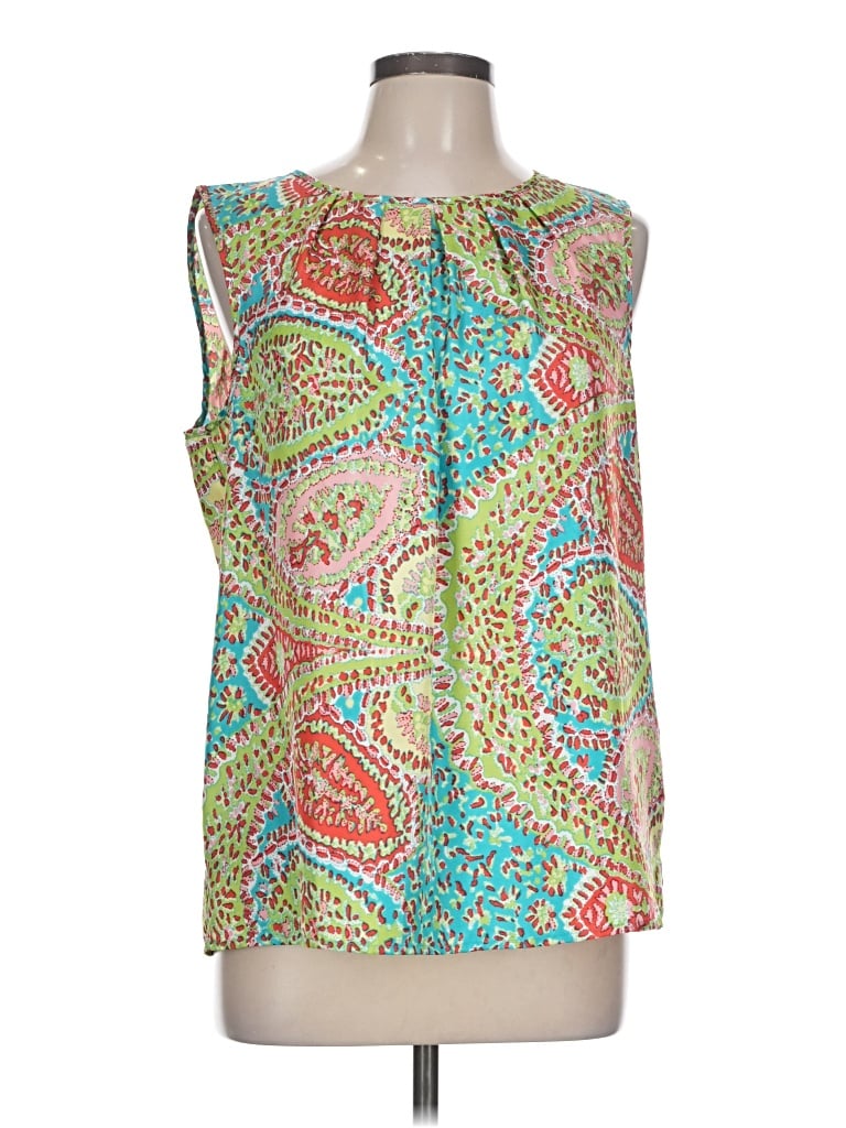 Pre-owned Unbranded Sleeveless Blouse In Green