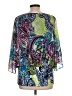 Coco Bianco 100% Polyester Paisley Blue 3/4 Sleeve Blouse Size L - photo 2