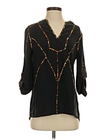 BCBGMAXAZRIA 3/4 Sleeve Silk Top (view 1)