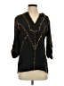 BCBGMAXAZRIA 100% Silk Black 3/4 Sleeve Silk Top Size XS - photo 1