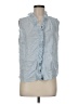 Dylan 100% Cotton Blue Sleeveless Button-Down Shirt Size M - photo 1