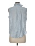 Dylan 100% Cotton Blue Sleeveless Button-Down Shirt Size M - photo 2