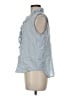 Dylan 100% Cotton Blue Sleeveless Button-Down Shirt Size M - photo 5