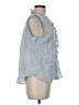 Dylan 100% Cotton Blue Sleeveless Button-Down Shirt Size M - photo 4