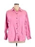 Athleta 100% Linen Pink Long Sleeve Button-Down Shirt Size XL - photo 1
