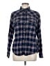 Jachs Girlfriend 100% Cotton Plaid Blue Long Sleeve Button-Down Shirt Size M - photo 1